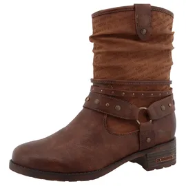 Mustang Winterboots MUSTANG SHOES "Fabienne", Damen, Gr. 37, dunkelbraun, Lederimitat, used, Schuhe Winterboots, Stiefelette, Westernboots im Used-Look
