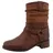 Mustang Winterboots MUSTANG SHOES "Fabienne", Damen, Gr. 37, dunkelbraun, Lederimitat, used, Schuhe Winterboots, Stiefelette, Westernboots im Used-Look