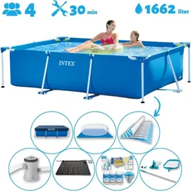 Intex Pool mit rechteckigem Rahmen 220 x 150 x 60 cm mit Zubehör – 2827097 Blau No Size