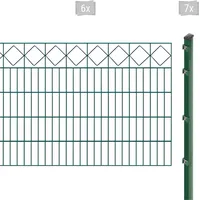 Arvotec Doppelstabmattenzaun ARVOTEC "EXCLUSIVE 100 zum Einbetonieren "Karo" mit Zierleiste", grün (dunkelgrün), H:100cm, Stahl, Kunststoff, Zaunelemente, Zaunhöhe 100 cm, Zaunlänge 2 - 60 m