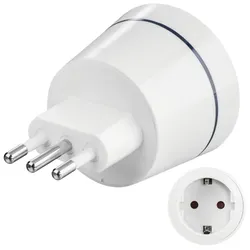 Hama 00223435 Netzstecker-Adapter Typ L (IT) Typ C (Eurostecker) + Typ F