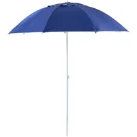Outsunny Strandschirm 2 in 1 Ø 210 cm blau/weiß