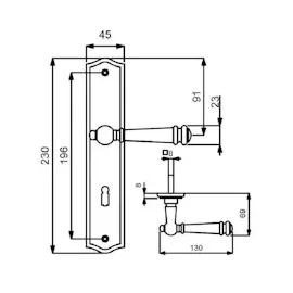 MS Beschläge Antik Fenstergriff Schwarz matt Buntbart