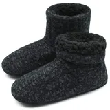 COFACE Hüttenschuhe Herren Warm Winter Hausschuhe Herren Plüsch Flauschig Gefütterte Hausstiefel Männer Fell Haussocken Filz Pantoffeln - 48 EU