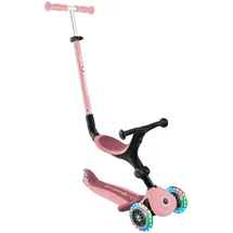 GLOBBER Go-Up Active Lights 3 in 1 Dreirad Laufrad und Scooter 120/80 mm 3-Rädrig Höhenverstellbar Pastellrosa