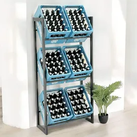 DanDiBo Ambiente Getränkekistenregal 6 Kisten 71 x 31 x 141 cm Schwarz