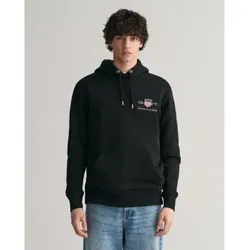 Gant für Herren. 2047084 Archiv Shield Hoodie Medium Schwarz (M), Lässig, Baumwolle