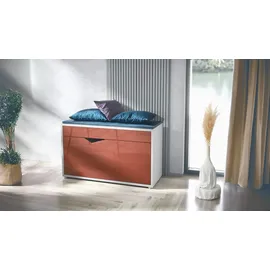 Vladon Today 155,5 x 95 x 28 cm weiß matt/Bordeaux Hochglanz mit 4 Klappen, 2 Schubladen und 3 offenen Fächern