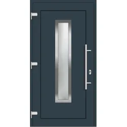 Aluminium-Kunststoff Haustür "VICTORIA" 74 mm Maßanfertigung Anthrazit RAL 7016 außen öffnend DIN links