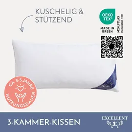Excellent 3-Kammer-Kopfkissen Wien 40 x 80 cm Weiß