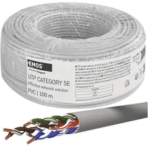 EMOS - UTP Netzwerkkabel CAT 5e, 100m, PVC - CAT5e-Patchkabel UTP - Cu-Draht- Gigabit LAN Kabel - ungeschirmtes Ethernet Kabel - für Innenbereich