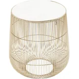 Kare Beistelltisch Beam, Weiß, Marmor Brass Ø32cm