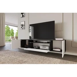 altdecor ELIO Lowboard 200 cm Schwarz/Holz