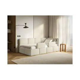 Selsey Jugendbett Cloudy 90 x 200 cm Kiefer Textil beige