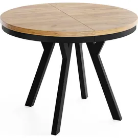 WFL GROUP Runder Esstisch 100 x 77 x 100 cm braun