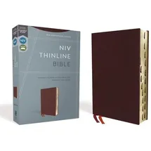 Zondervan NIV, Thinline Bible, Bonded Leather, Burgundy, Indexed, Red Letter Edition