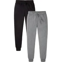 bonprix Jogginghose Regular Fit Grau/Schwarz 44/46
