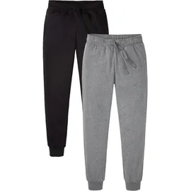 bonprix Jogginghose Regular Fit Grau/Schwarz 44/46