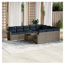 vidaXL Gartensofa-Set 11-tlg. grau