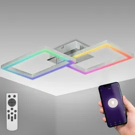 B.K.Licht LED Deckenleuchte Aluminium H: 9,1 cm 1 Stk. grau