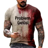 Problem Gelöst Halloween T-Shirt Herren, Halloween Kostüm - Horror-Kurzarm-Top, Hässliches Sportshirt Für Cosplay-Partys - XL