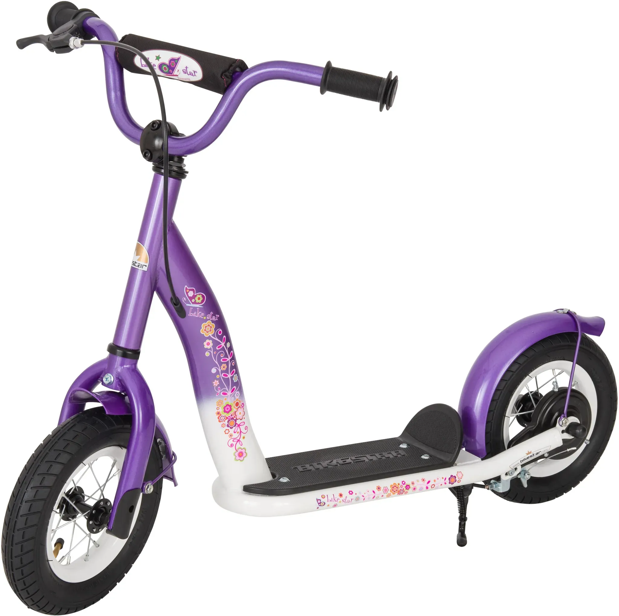 Scooter BIKESTAR, lila (violett, weiß), RollerB:50cm L:95cm, B:50cm L:95cm