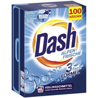 Dash® Alpen Frische Pulver I Vollwaschmittel für weiße Wäsche I 100 Waschladungen I frische, strahlend reine Wäsche | 6,5 kg