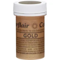sugarflair colours Sugarflair Lebensmittelfarbe Pasta Satin Gold, Pasta Lebensmittel Farbe Hoch Konzentriert für Fondant, Marzipan, Zuckerpasten, Buttercreme, Kuchenmischung - Paste Colour Satin - 25g
