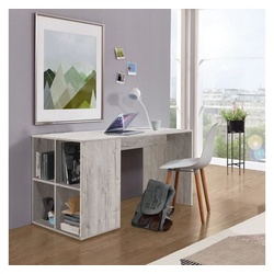 FMD Schreibtisch Schreibtisch mit Regal 117×73×75 cm Sandeiche braun 117 cm x 75 cm x 73 cm