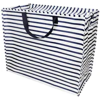 Rex London XXL Riesentasche Nautical Aufbewahrungstasche mit Reißverschluss blau