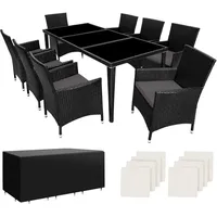 Tectake Monaco Set 9-tlg. schwarz