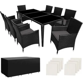 Tectake Monaco Set 9-tlg. schwarz