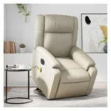 vidaXL Massagesessel mit Aufstehhilfe Elektrisch Kunstleder 95 x 99 x 95 cm Creme