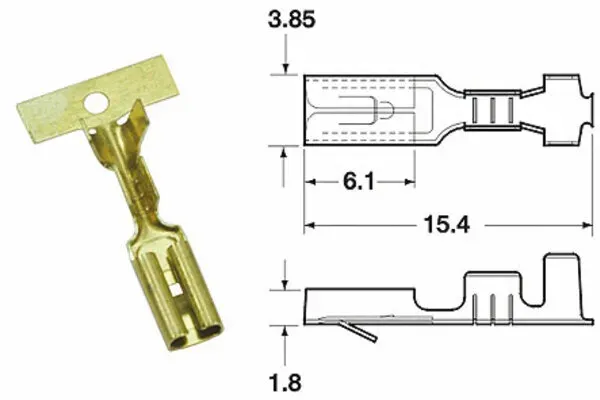 Bihr Weibliche Bandanstoßserie 110ML Ø0,85mm2/1,25mm2 - 50 Stück für Frauen