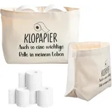 FINELYCR Toilettenpapier Aufbewahrung Korb, Canvas Fun Toilettenpapier Korb, Beige Toilettenpapierkorb, zur Aufbewahrung von Toilettenpapier Oder zur Dekoration des Badezimmers