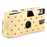 Weddingstar Einwegkamera mit Blitz, Einweg-Filmkamera, 35 mm, für Hochzeits- oder Partygeschenke, goldene Herzen (10 Stück)