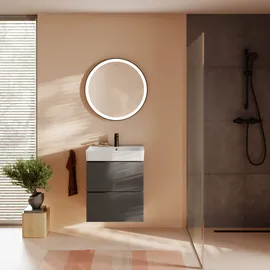 Hansgrohe Xilesa E Waschtischunterschrank 2 Schubkästen, Schiefergrau matt