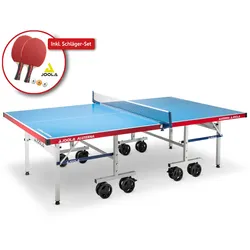 Joola Outdoor-Tischtennisplatte "Aluterna" wetterfest, inkl. Joola Schläger-Set (2 Schläger & 3 Bälle),,