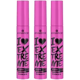 Essence I Love Extreme crazy volume mascara, Wimperntusche für Volumen 3er Pack 0,09 kg Mascara