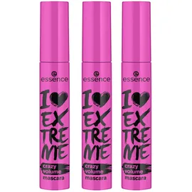 Essence I Love Extreme crazy volume mascara, Wimperntusche für Volumen 3er Pack 0,09 kg Mascara
