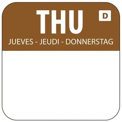 Vogue Selbstauflösende Lebensmittelrotationsetiketten Donnerstag