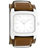 Oozoo Herrenuhr C5210 Weiss Unterlegband Braun 45 mm