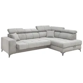 ed exciting design Ecksofa Sydney L-Form mit Bettfunktion, Bettkasten, Kopfteilverstellung«, motorischer Sitztiefenverstellung, & 2 Zierkissen