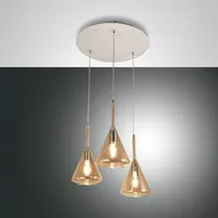 Fabas Luce Tris 3-flg. 40W amber Metall