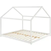 [en.casa] Kinderbett Cerro 160x200cm Hausbett Weiß