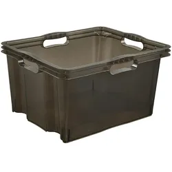 Keeeper  - Aufbewahrungsbox 43x35x23 cm, durchscheinend grau