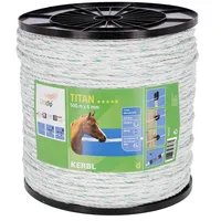 Kerbl Titan Weidezaunseil, Weiß/Grün, 6 Leiter, 6mm Durchmesser, 500M