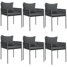 vidaXL Gartenstuhl mit Kissen 55,5 x 77 x 83 cm schwarz 6 St.