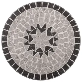 vidaXL Bistroset 3-tlg. Tisch Ø 61 x 71 cm grau/schwarz