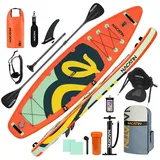 NACATIN Inflatable SUP-Board Aufblasbares SUP Board 10'6", Allround-Board, 200 kg Tragkraft, Inflatable SUP Board, mit Kajaksitz, Zubehör, Paddel, Pumpe, 10L Tasche & Leine orange